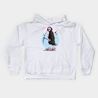 Death Rides On A Skateboard Kids Hoodie